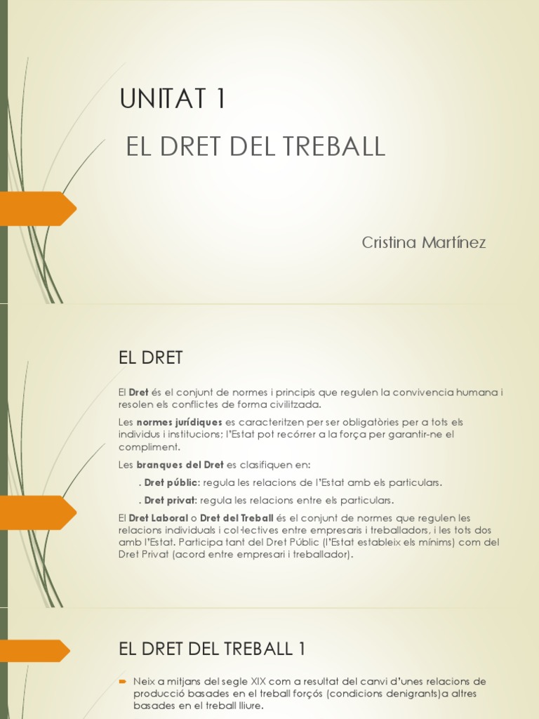 Fol - Unitat 1 - El Dret Del Treball | PDF