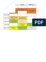 HORARIO DE REALIZACION DE PRACTICAS Vs HORARIO DE CLASES