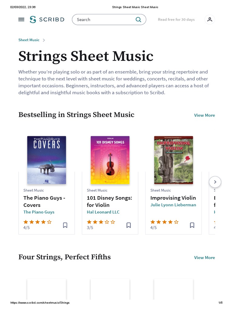 Strings Sheet Music Sheet Music | PDF | Sheet Music | Violin