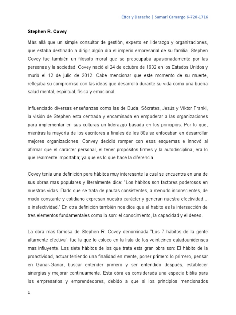Stephen R. Covey | PDF | Liderazgo