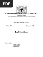 Lab Manual: Loknayak Jai Prakash Institute of Technology, Chapra, Bihar