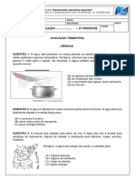 AVALIAÇÃO TRIMESTRAL CIÊNCIAS 5 Ano