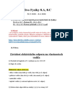 Učivo Fyziky 8.A, 8.C: Závislost Elektrického Odporu Na Vlastnostech Vodiče