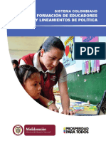 Formacion de Educadores y Lineamientos de Politica