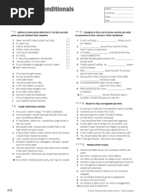 All Conditionals: Esercizi Di Recupero