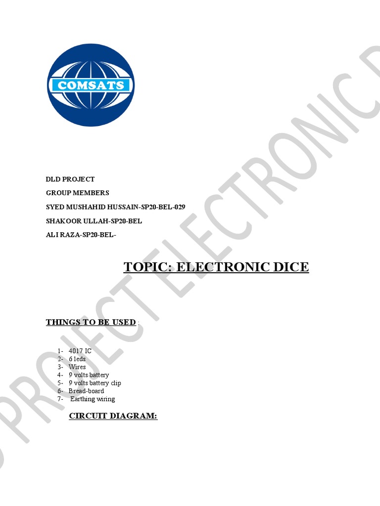 Topic: Electronic Dice: Things To Be Used | PDF
