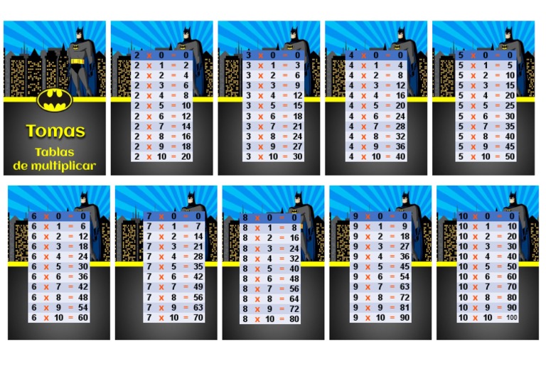 Tablas de Multiplicar Batman. by Ana PDF