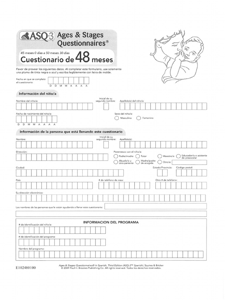 ASQ3 Cuestionario 48 (45-50) Meses | PDF