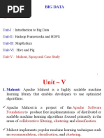 BD - Unit - V - Mahout, Sqoop and Case Study