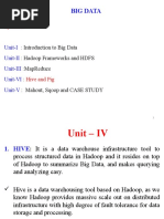 BD - Unit - IV - Hive and Pig