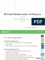 BCO126 Mathematics of Finance: 3 Ects Spring Semester 2022