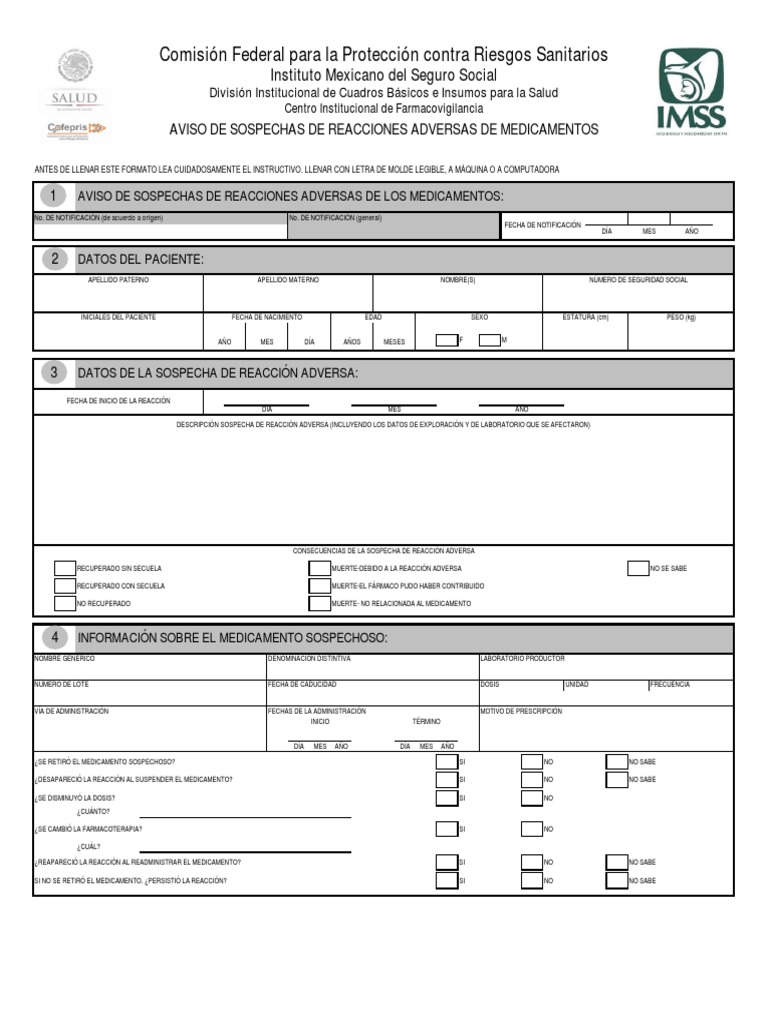 Formato Ram-Imss - 2017-06 | PDF | Medicamentos con receta | Farmacología
