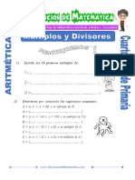 Ejercicios de Multiplos y Divisores para Cuarto de Priamaria