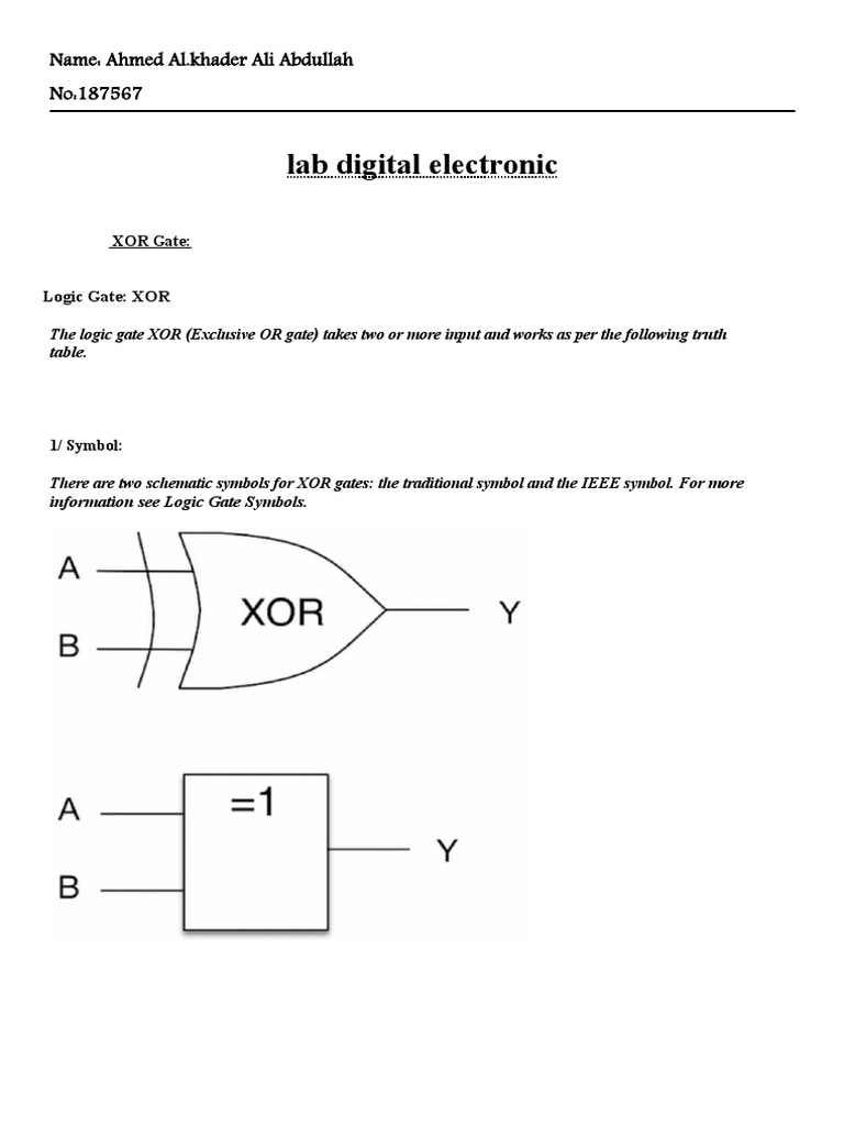 XOR and XNOR Gates Explained | PDF