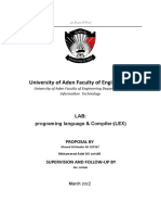 University of Aden Faculty of Engineering: Lab: Programing Language & Compiler: (LEX)