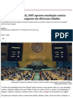 Com Apoio Do Brasil, ONU Aprova Resolução Contra - Internacional