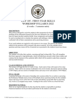 Law 105 - First-Year Skills Workshop Syllabus 2022: (6 Weeks - 3 Semester Units)