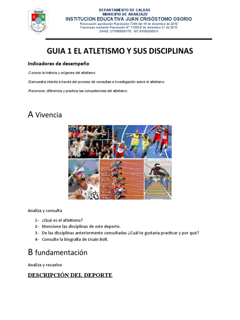 Guía sobre el Atletismo y sus Disciplinas | PDF | Deporte del atletismo