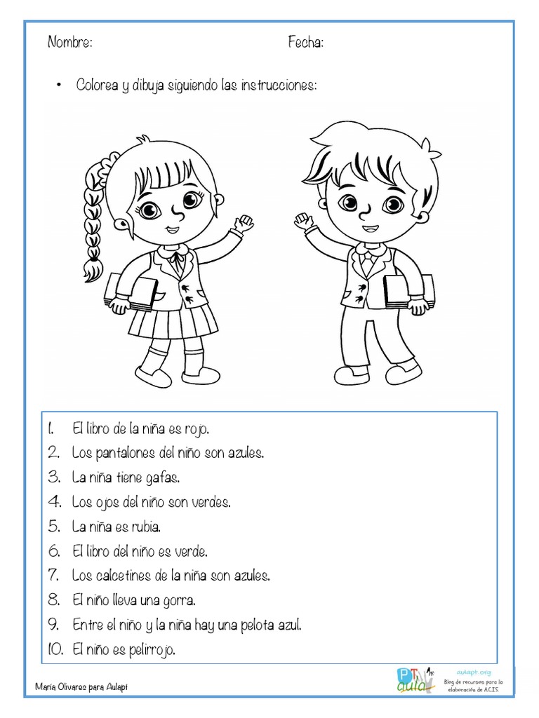 Colorear Instrucciones | PDF | Relaciones personales, crianza y desarrollo  personal | Salud y bienestar, image size:768x1024