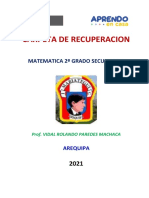 Carpeta Recup 2º Grado Secund - Matematica