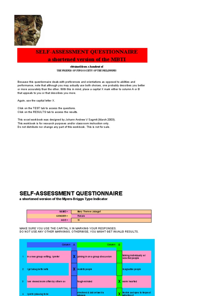 MBTI Self-Assessment Questionnaire | PDF | Extraversion And ...