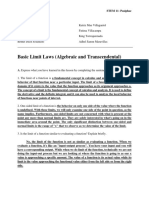 GROUP 5 Basic Limit Laws Quiz Algebraic and Transcendental