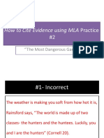 How To Cite Evidence Using MLA Practice: "The Most Dangerous Game"