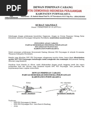 Draff Surat Mandat Dpc