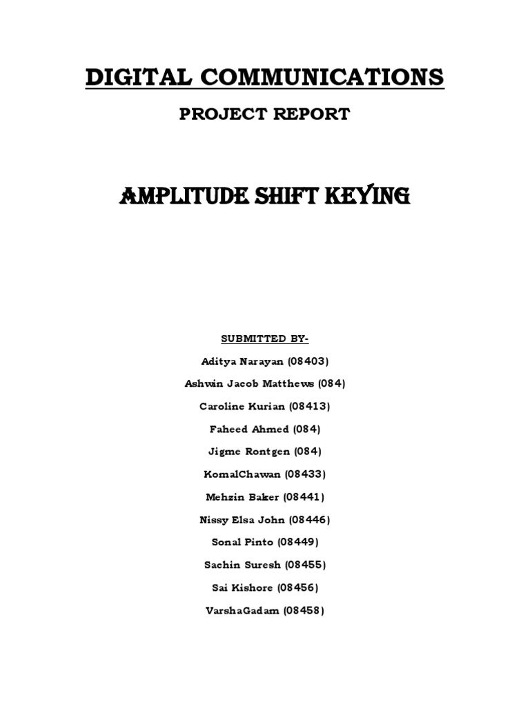 Digital Communications Project Report | PDF | Telecommunications ...