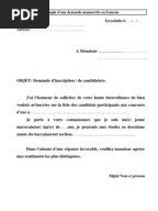 Exemple d'un demande manuscrite
