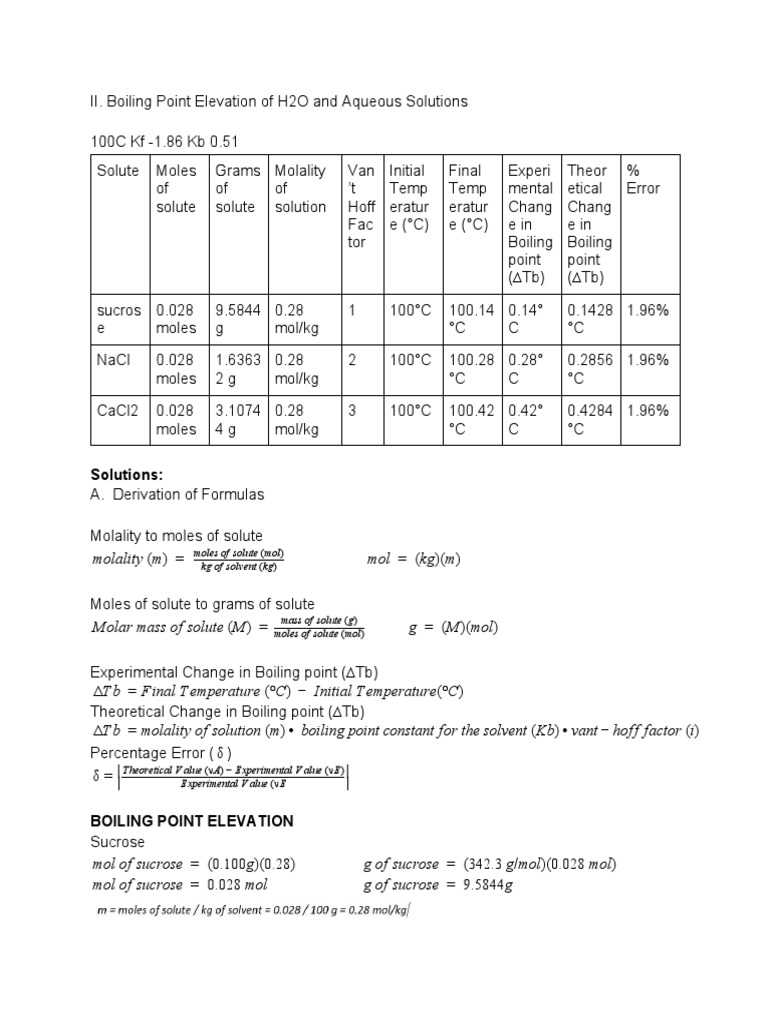 Boiling Point Table | PDF | Physical Sciences | Chemistry