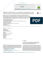 Pathways To Preterm Birth: Case Definition and Guidelines For Data Collection, Analysis, and Presentation of Immunization Safety Data
