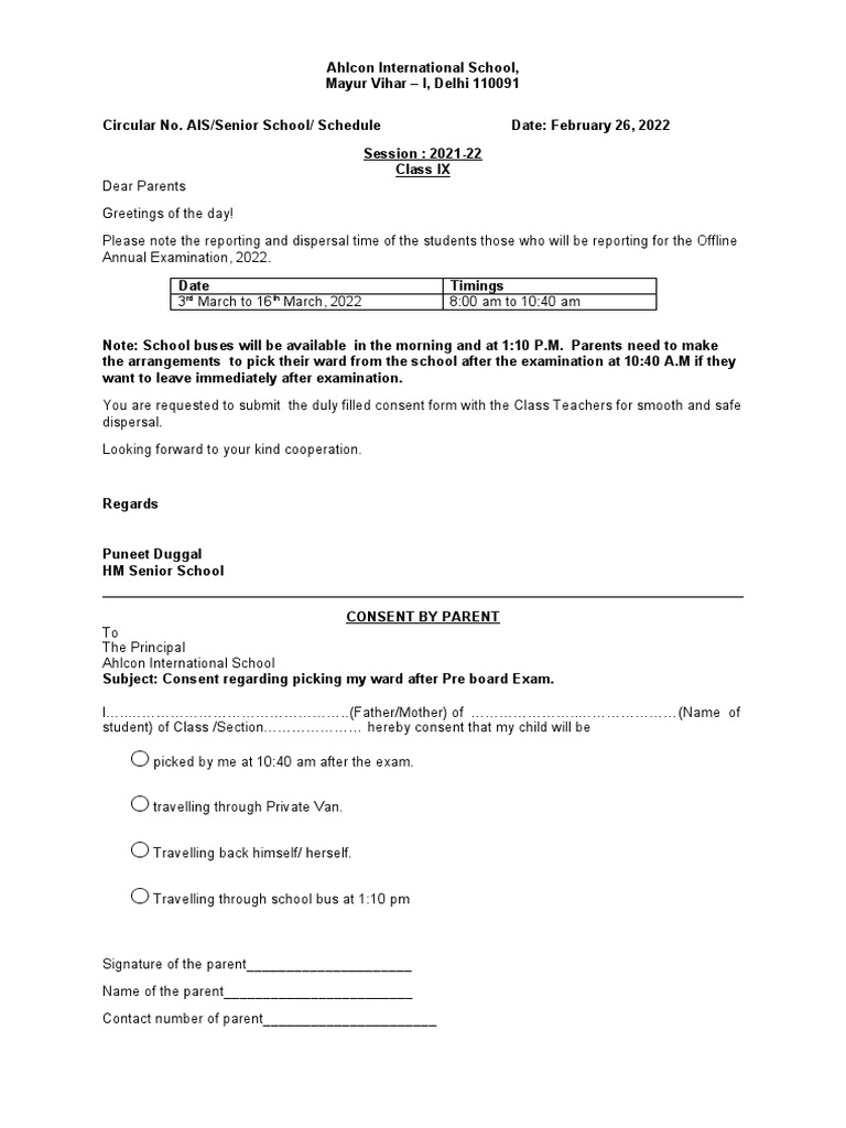 Class IX Offline Exam Schedule 2022 | PDF | Wellness