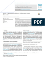 Aspects of Openness As Predictors of Academic Achievement