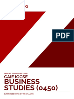 Caie Igcse: Business STUDIES (0450)