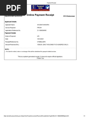 Payment Receipt