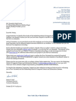 Pace University Graduate Admission Letter