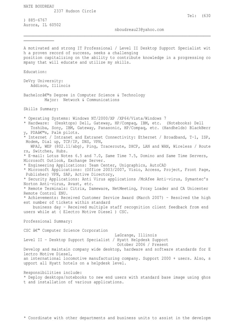 Level 2 Deskside Support Technician PDF Help Desk Virtual Private