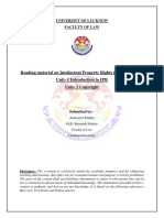 Reading Material On Intellectual Property Rights For Semester IX Unit-1 Introduction To IPR