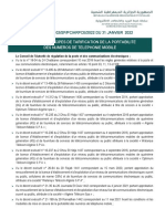 Decision #02/sp/pc/arpce/2022 Du 31 Janvier 2022