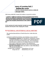 Summary of Learning Unit 1 Setting The Scene - .: 1.1 External and Internal Legal