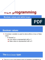 VEX Programming: Boolean Values and While Loops