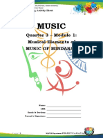 Music: Quarter 3 - Module 1: Musical Elements of Music of Mindanao