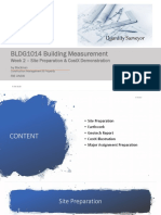 BLDG1014 Building Measurement Lecture 2 Site Preparation
