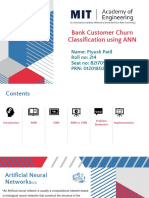 Bank Customer Churn Classification Using ANN: Name: Piyush Patil Roll No: 214 Seat No: B21709 PRN: 0120180269