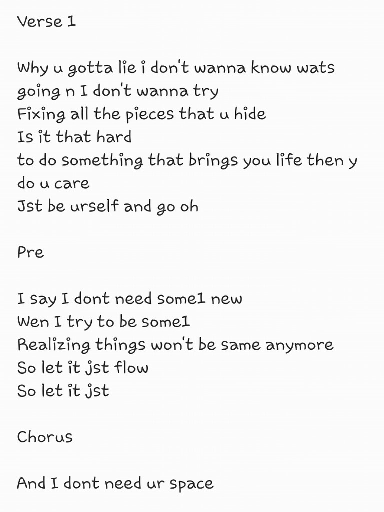 Let Me Know Lyrics PDF