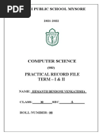 Computer Science: Practical Record File Term - I & Ii