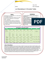 Poster On Mendeleev's Periodic Table: Merits Limitations