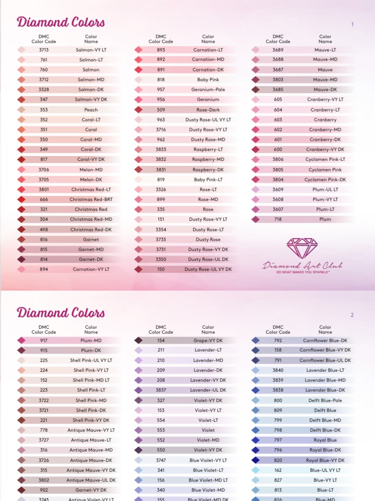 DMC Color Code Reference Guide | PDF | Green | Image Processing