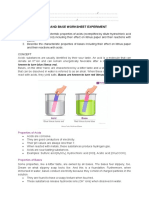 Acid and Base Worksheet Experiment: Known To Turn Blue Litmus Red